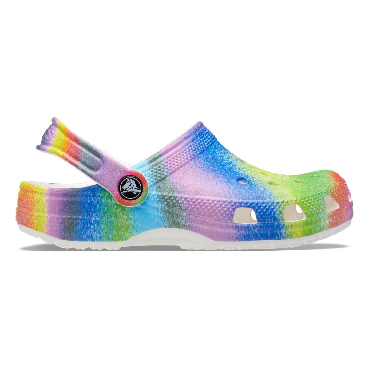 Saboti Crocs Classic Spray Dye Clog Kids Alb - White/Multi - imagine 8